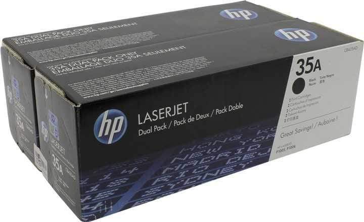 HP 35A Black Toner Cartridges 1,500 Pages Each Original CB435AD Dual-pack