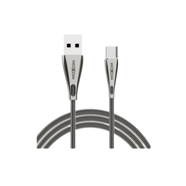 Geeko Moxom Lightning Travel Charging Cable Silver CC31IOS