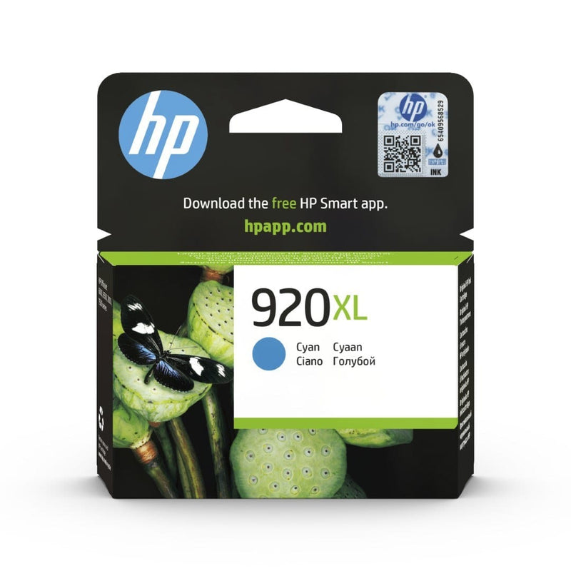 HP 920XL Cyan High Yield Printer Ink Cartridge Original CD972A Single-pack