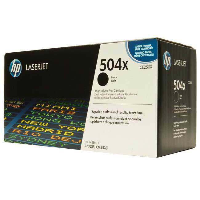 HP 504X Black Toner Cartridge 10,500 Pages Original CE250X Single-pack