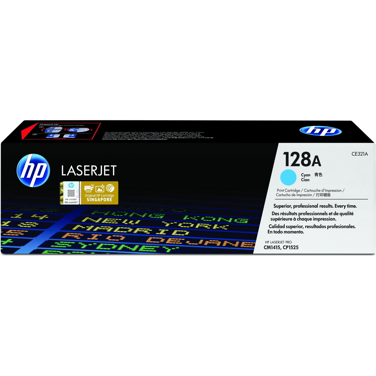 HP 128A Cyan Toner Cartridge 1,300 Pages Original CE321A Single-pack ...