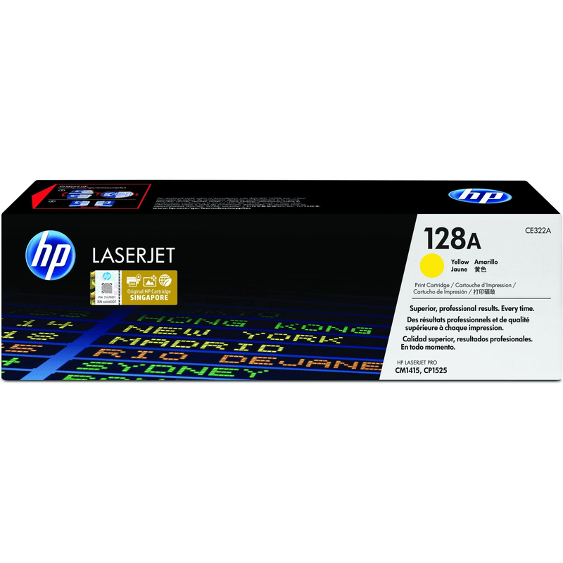 HP 128A Yellow Toner Cartridge 1,300 Pages Original CE322A Single-pack