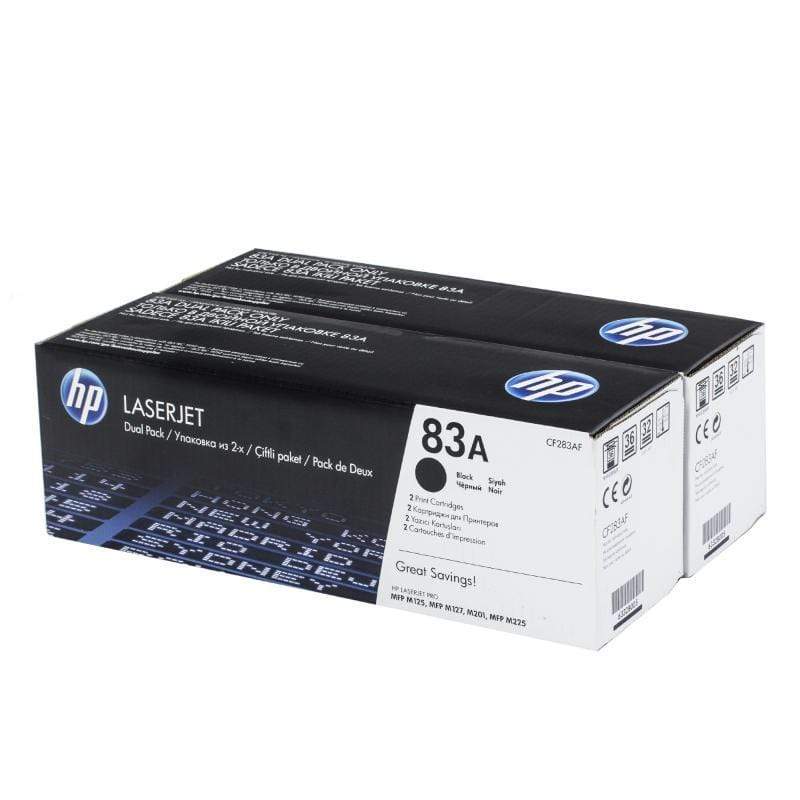 HP 83A Black Toner Cartridges 1,500 pages each Original Dual-pack CF283AF