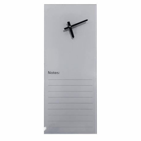 Parrot Glass Clock With Notes 200x 580mm Grey CG2058L
