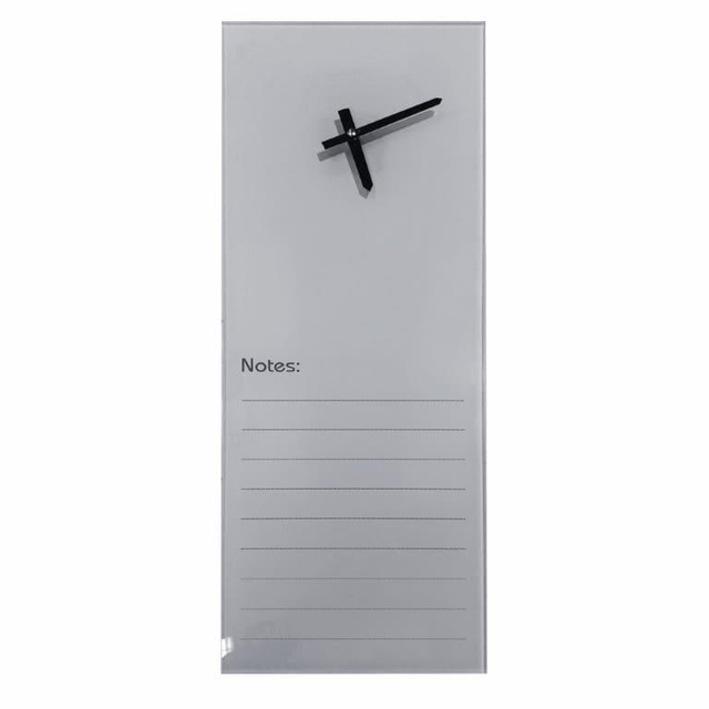 Parrot Glass Clock With Notes 200x 580mm Grey CG2058L