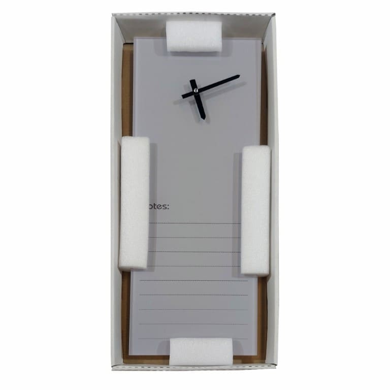 Parrot Glass Clock With Notes 200x 580mm Grey CG2058L