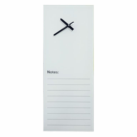 Parrot Glass Clock With Notes 200x580mm White CG2058W