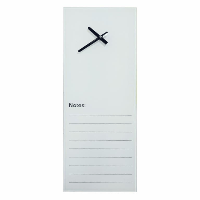 Parrot Glass Clock With Notes 200x580mm White CG2058W