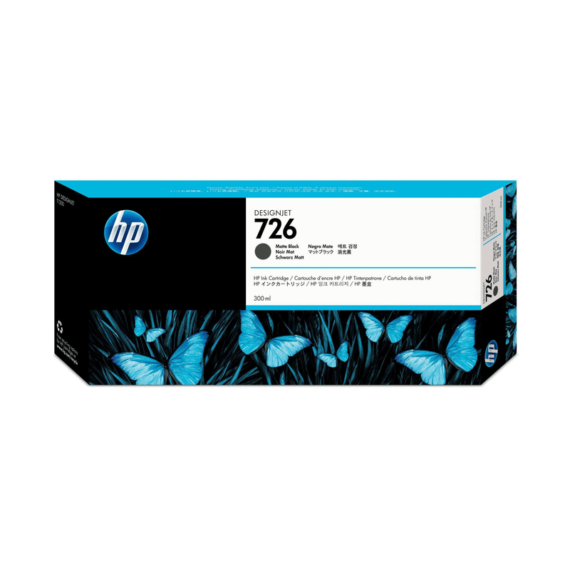 HP 726 300-ml DesignJet Matte Black Printer Ink Cartridge Original CH575A Single-pack