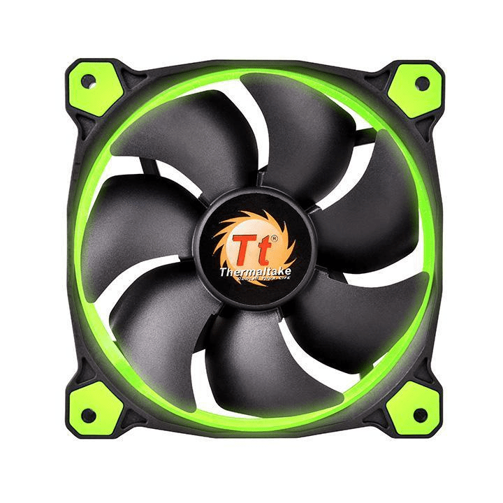 Thermaltake Riing 12 Computer Case Fan 120mm Black and Green 1500rpm CL-F038-PL12GR-A