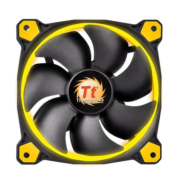 Thermaltake Riing 12 Computer Case Fan 120mm Black and Yellow 1500rpm CL-F038-PL12YL-A