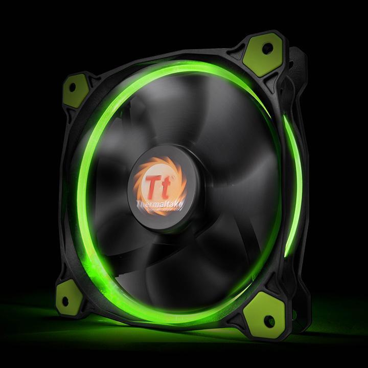 Thermaltake Riing 12 Computer Case Fan 120mm Black and Green 1500rpm CL-F055-PL12GR-A