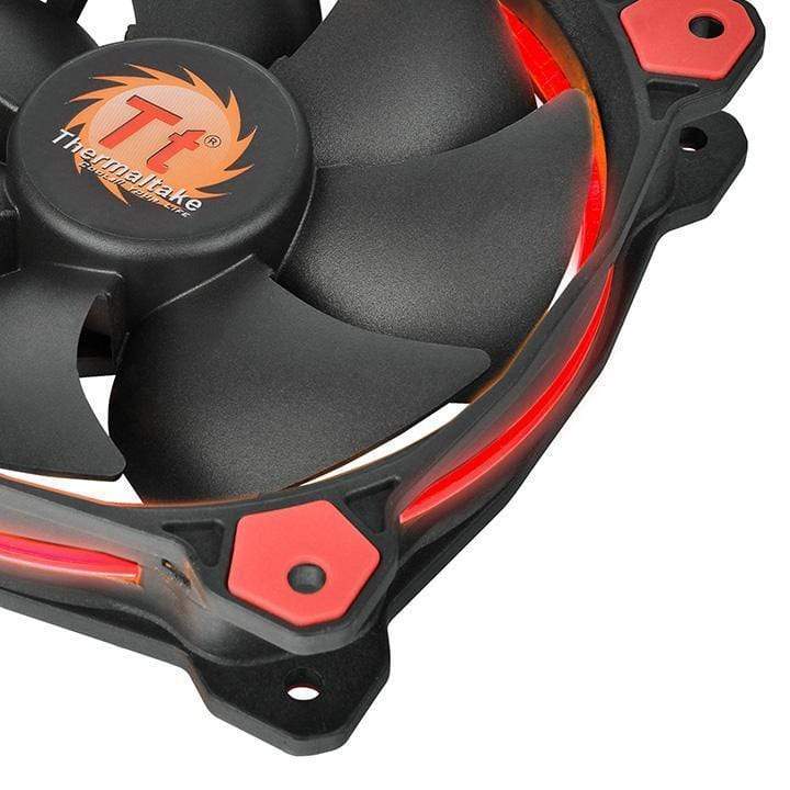 Thermaltake Riing 12 Computer Case Fan 120mm Black and Red 1500rpm CL-F055-PL12RE-A