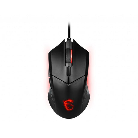 MSI CLUTCH GM08 Optical Gaming Mouse '4200 DPI Optical Sensor, 6 Programmable button, Symmetrical design, Durable switch with 10+ Million Clicks, Weight Adjustable, Red LED'