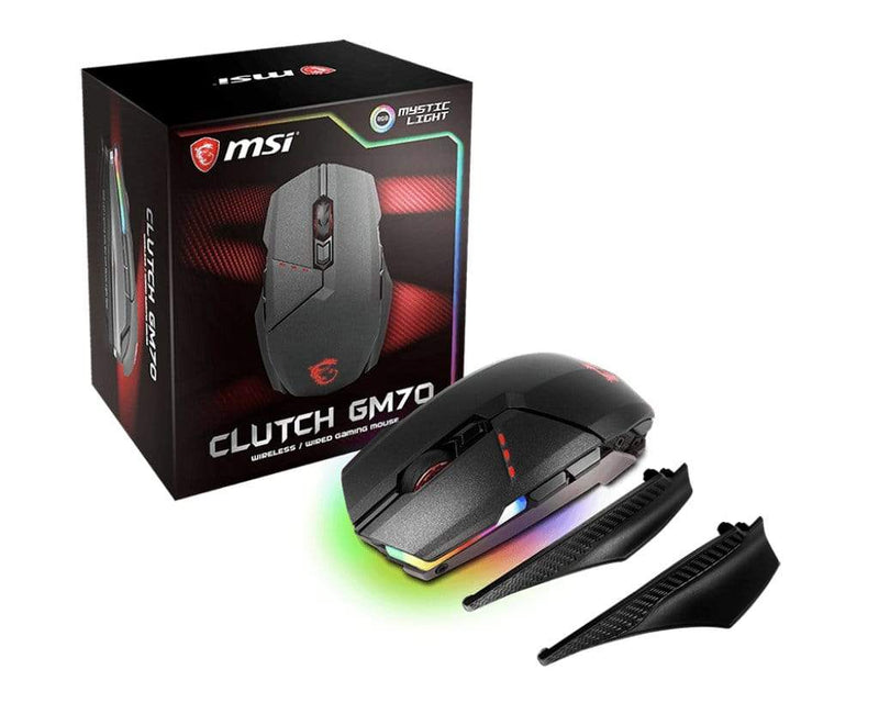 MSI Clutch GM70 Mouse RF Wireless+USB Type-A Optical 18000dpi Ambidextrous CLUTCH GM70