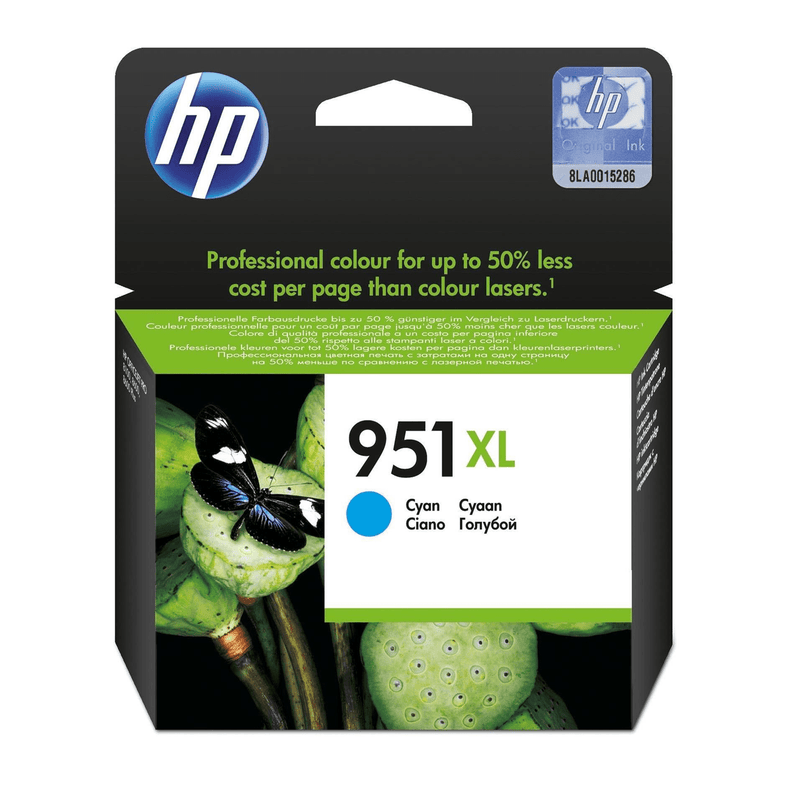 HP 951XL Cyan High Yield Printer Ink Cartridge Original CN046AE Single-pack