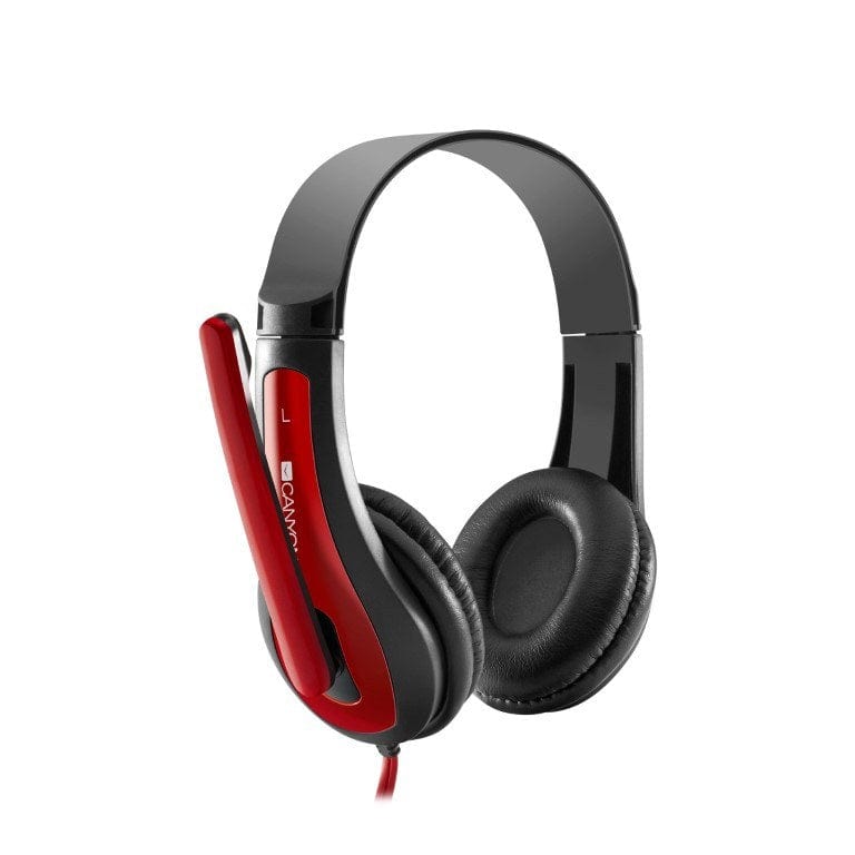 Canyon HSC-1 Simple Wired Headset Black Red CNS-CHSC1BR