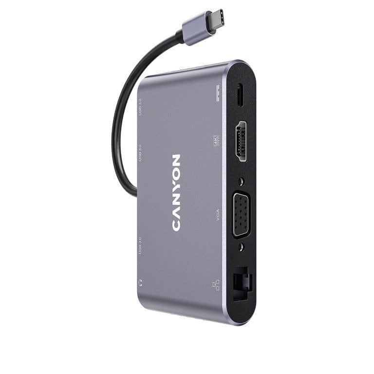 Canyon DS-14 8-in-1 USB-C Hub Dark Grey CNS-TDS14