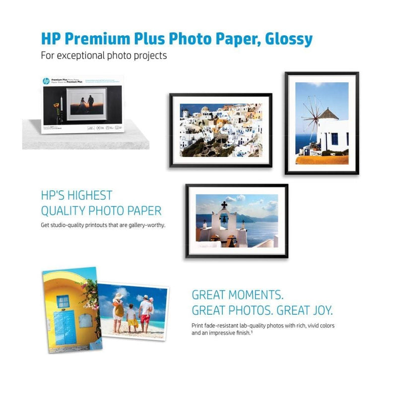 HP Premium Plus Photo Paper A4 300Gsm Glossy 20-sheets CR672A