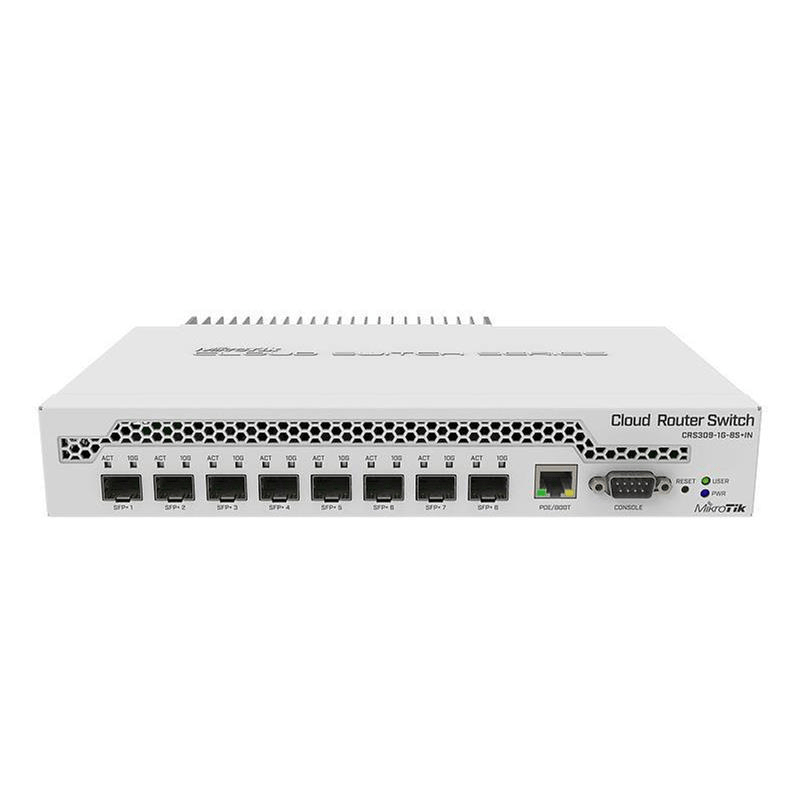 MikroTik Cloud Router Switch 8-port SFP+ with PoE Input CRS309-1G-8S+IN
