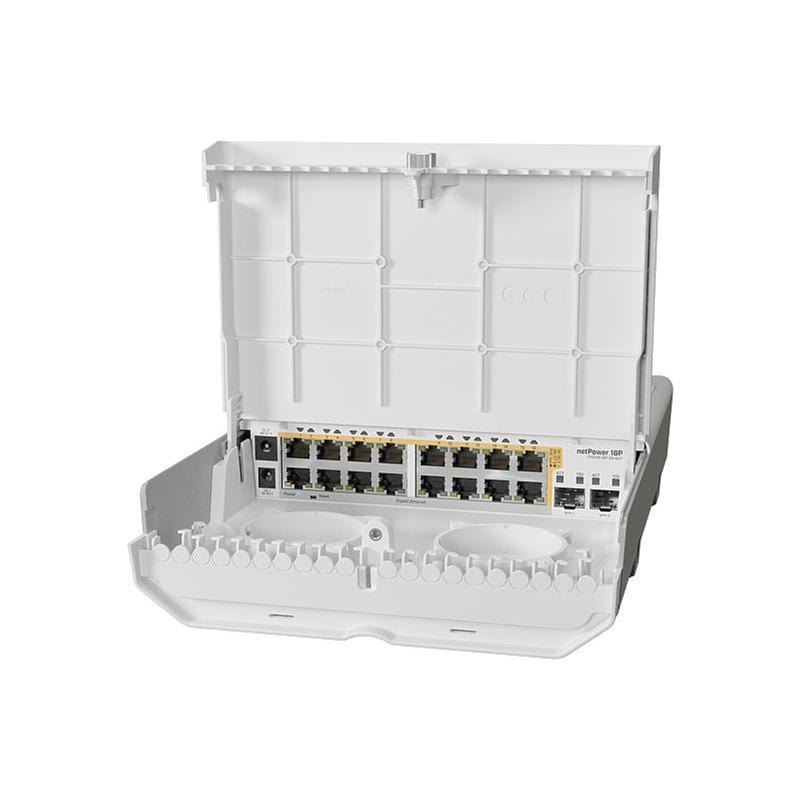 MikroTik netPower 16P L2/L3 Gigabit Ethernet PoE White CRS318-16P-2S+OUT