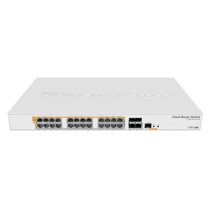MikroTik 28 Port PoE+ 24GB 4SFP+ RM network Switch Managed L2/L3 Gigabit Ethernet (10/100/1000) PoE 1U White CRS328-24P-4S+RM