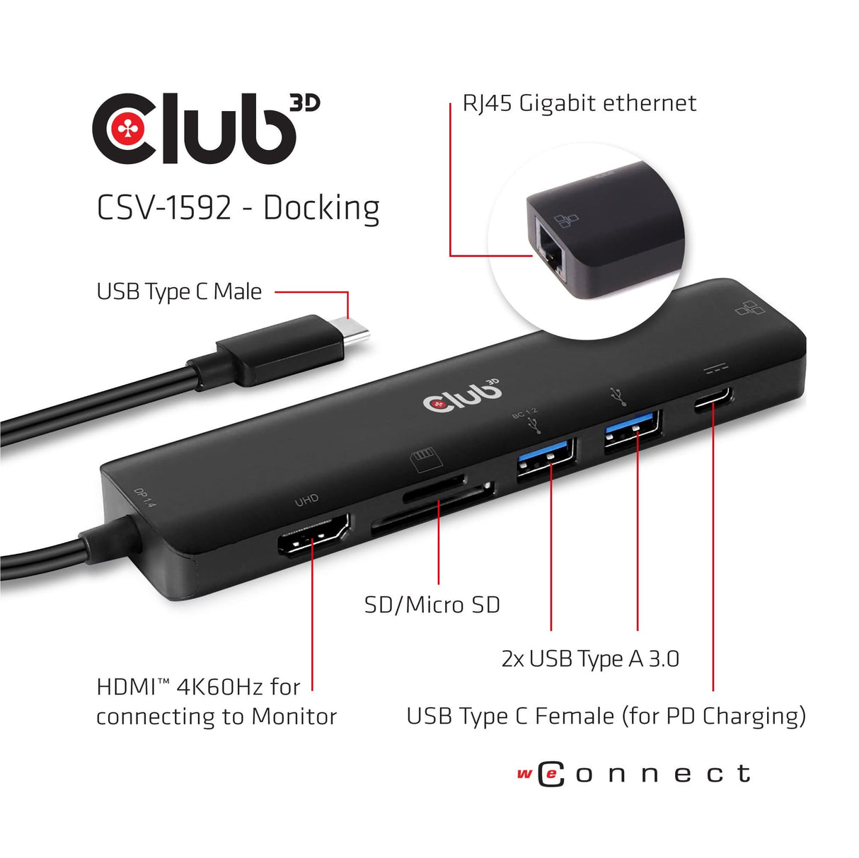 CLUB3D CSV-1592 Notebook Dock/port Replicator