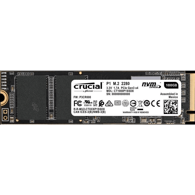 Crucial P1 M.2 1TB PCIe 3.0 NVMe Internal SSD CT1000P1SSD8
