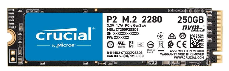 Crucial P2 M.2 250GB PCIe 3.0 NVMe Internal SSD CT250P2SSD8
