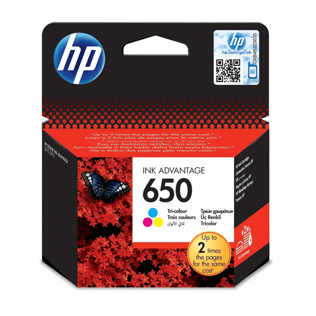 HP 650 Ink Advantage Tri-Colour Printer Cartridge Original CZ102AE Single-pack