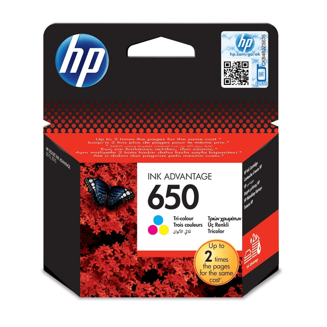 HP 650 Ink Advantage Tri-Colour Printer Cartridge Original CZ102AE Single-pack