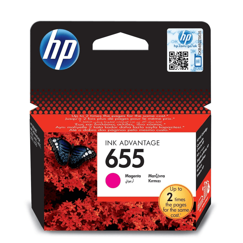 HP 655 Ink Advantage Magenta Printer Cartridge Original CZ111AE Single-pack