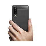 Tuff-Luv Carbon Fibre Style Shockproof Case Cover for Huawei Mate P30 lite Black D3_155