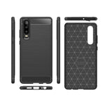 Tuff-Luv Carbon Fibre Style Shockproof Case Cover for Huawei Mate P30 lite Black D3_155