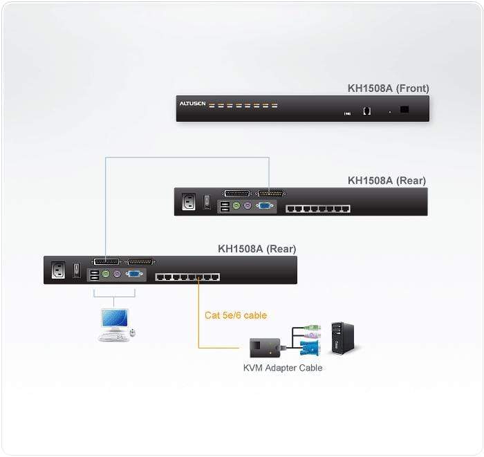ATEN KH1508A KVM Switch Rack Mounting Black DCP2944