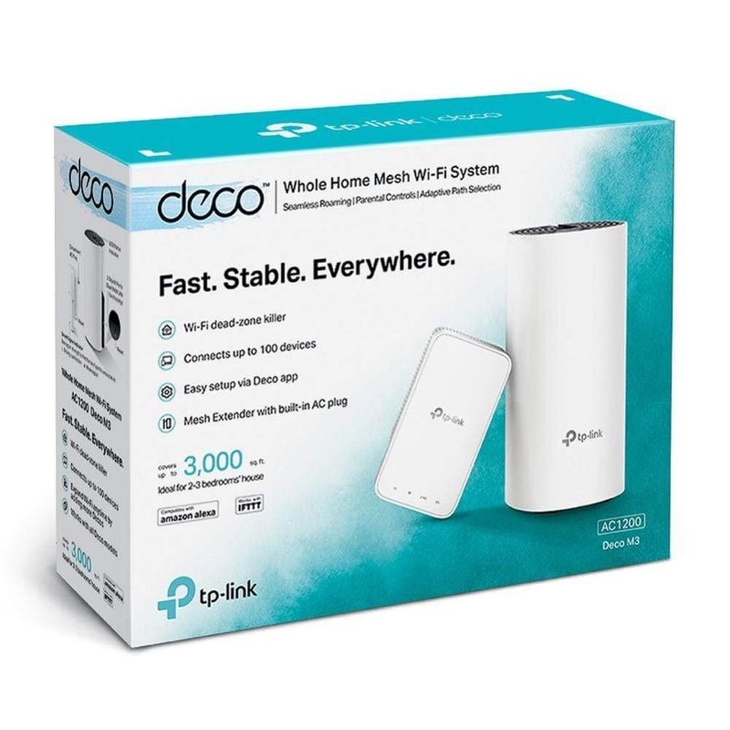 TP-Link Deco M3 (2-Pack) Wireless Router Dual-Band Black and White M3(2-PACK)