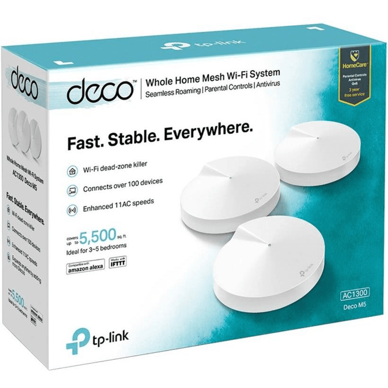 TP-Link Deco M5 AC1300 Whole Home Mesh Wi-Fi System DECO M5(3-PACK)