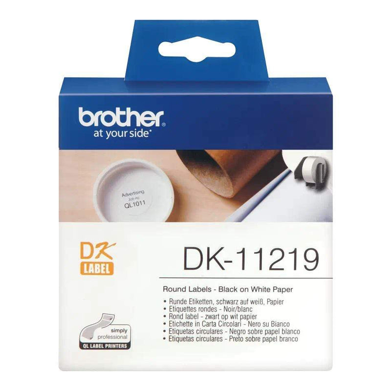 Brother DK-11219 Round Labels White