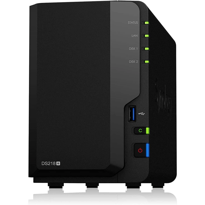 Synology DiskStation 2-bay DS218+ NAS Storage Server J3355 Ethernet LAN Compact Black (Diskless)