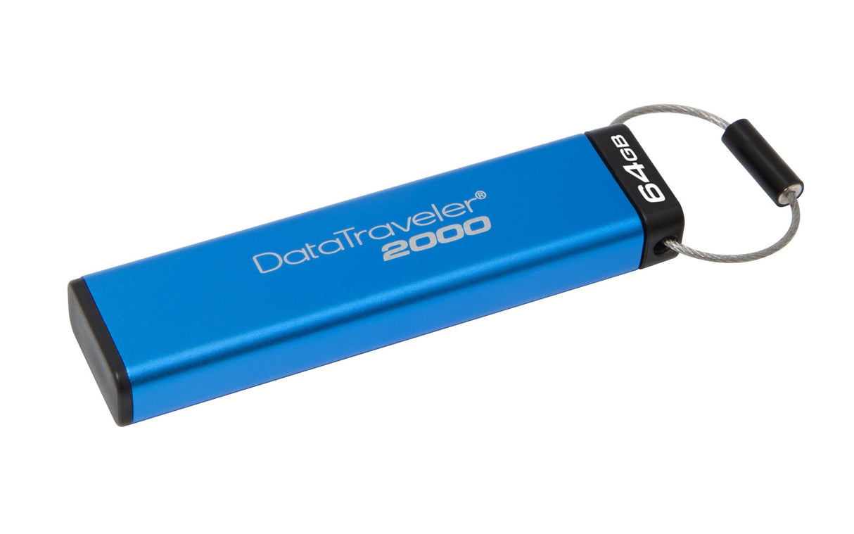 Kingston DataTraveler 2000 64GB USB 3.2 Gen 1 Type-A Blue USB Flash Drive DT2000/64GB