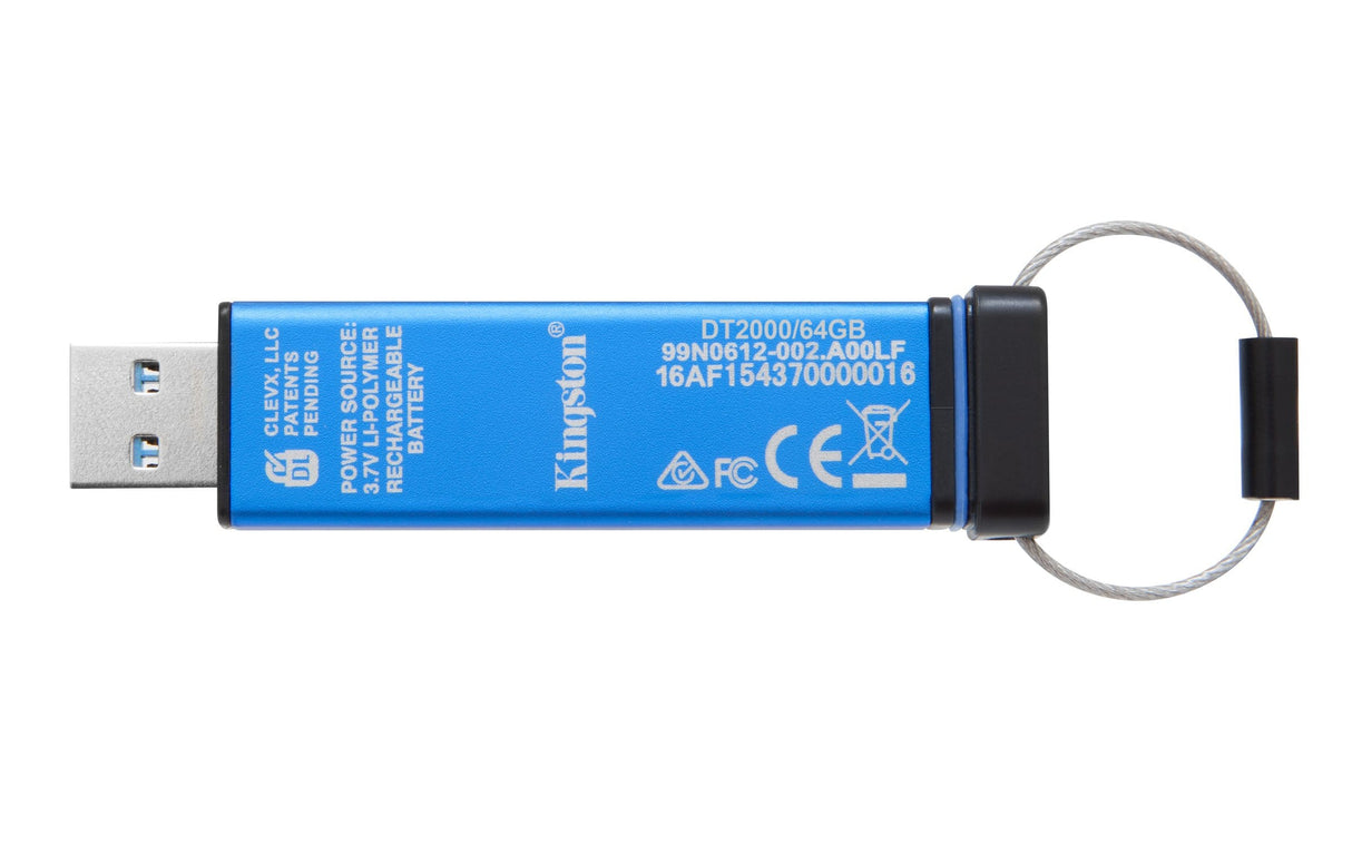 Kingston DataTraveler 2000 64GB USB 3.2 Gen 1 Type-A Blue USB Flash Drive DT2000/64GB