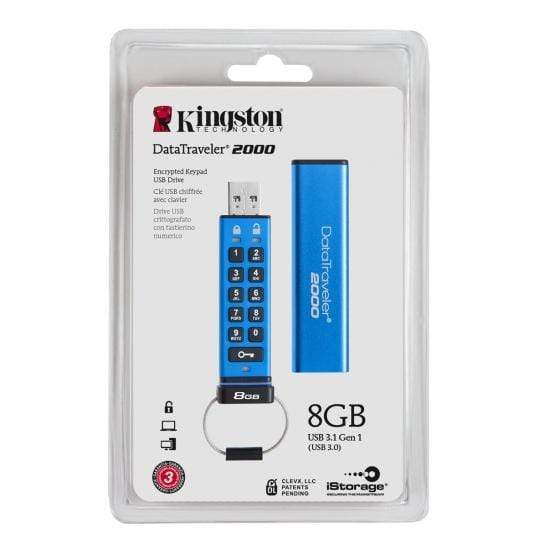 Kingston DataTraveler 2000 8GB USB 3.2 Gen 1 Type-A Blue USB Flash Drive DT2000/8GB