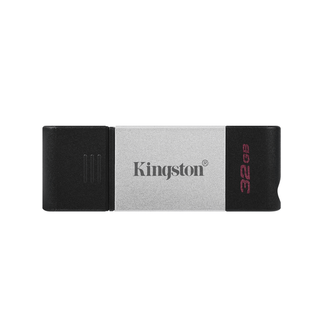 Kingston DataTraveler 80 32GB USB 3.2 Gen 1 Type-C Black and Silver USB Flash Drive DT80/32GB