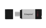 Kingston DataTraveler 80 32GB USB 3.2 Gen 1 Type-C Black and Silver USB Flash Drive DT80/32GB