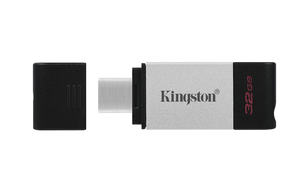 Kingston DataTraveler 80 32GB USB 3.2 Gen 1 Type-C Black and Silver USB Flash Drive DT80/32GB