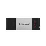 Kingston DataTraveler 80 64GB USB 3.2 Gen 1 Type-C Black and Silver USB Flash Drive DT80/64GB