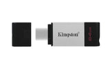 Kingston DataTraveler 80 64GB USB 3.2 Gen 1 Type-C Black and Silver USB Flash Drive DT80/64GB