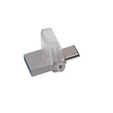 Kingston DataTraveler MicroDuo 3C 128GB USB 3.2 Gen 1 Type-A / Type-C Silver USB Flash Drive DTDUO3C/128GB
