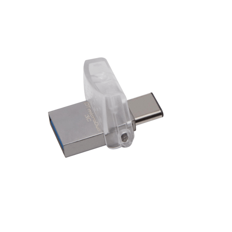 Kingston DataTraveler MicroDuo 3C 128GB USB 3.2 Gen 1 Type-A / Type-C Silver USB Flash Drive DTDUO3C/128GB