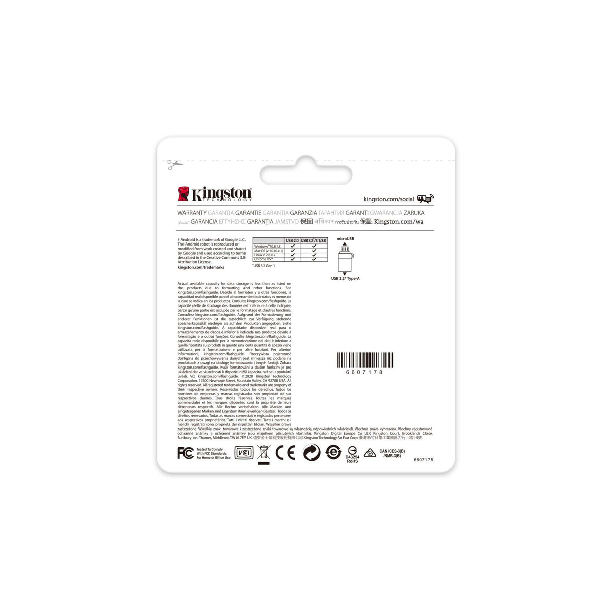 Kingston Technology DT microDuo 3 Gen2 128GB with microUSB (Android/OTG) DTDUO3G2/128GB